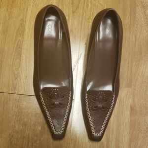 VTG Connie brown leather kitten heels 7.5